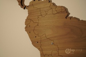 Walnoten houten wereldkaart 2