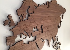 Houten wereldkaart Walnoot hout 1